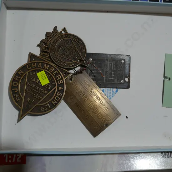 Small brass plaques