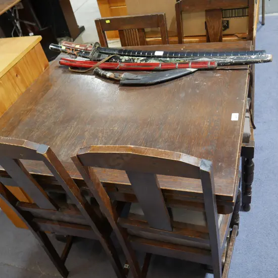 Extension dining table and four chairs