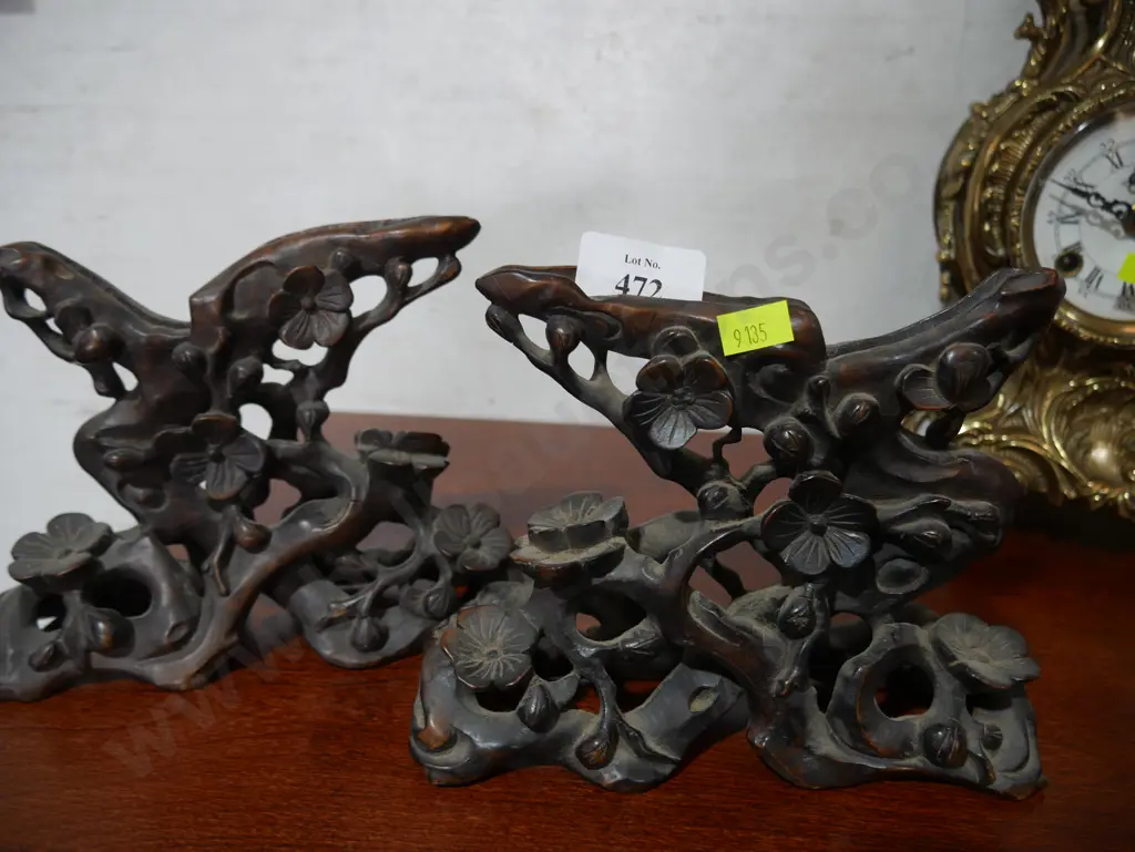 Chinese carved hardwood stand Image 1++