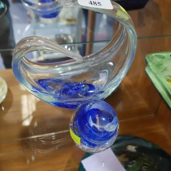 Glass basket and paperweight