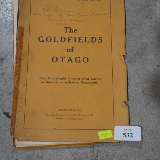 The goldfields of Otago map