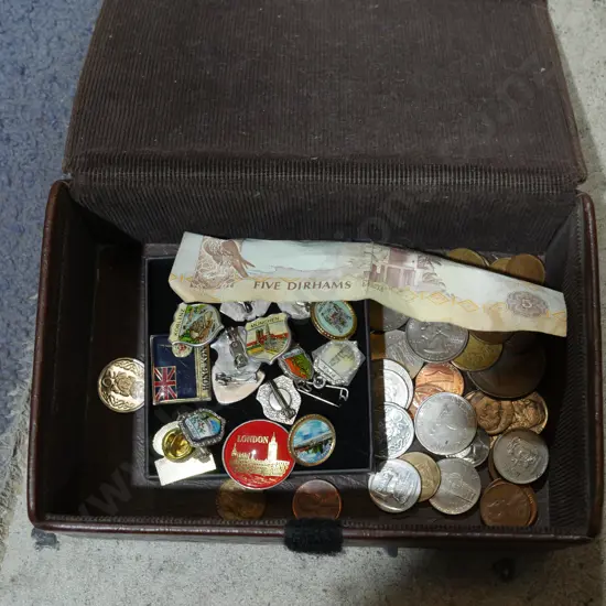 Coins, enamel badges