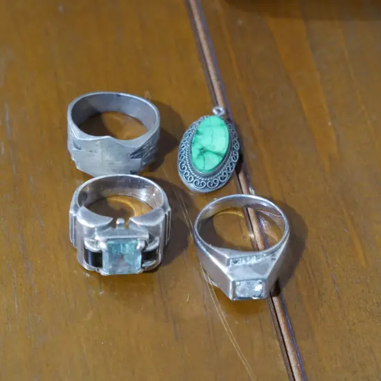 Silver rings etc