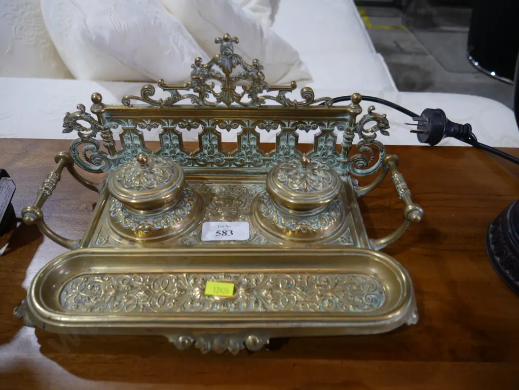 Brass double inkwell Image 1++