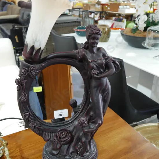 Art nouveau mirror table lamp