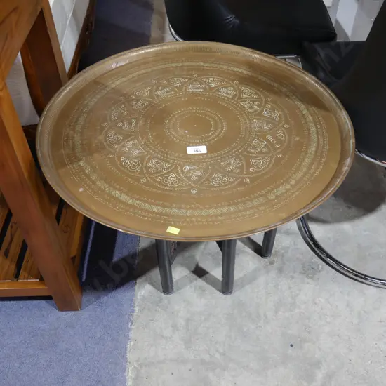 Brass top folding table