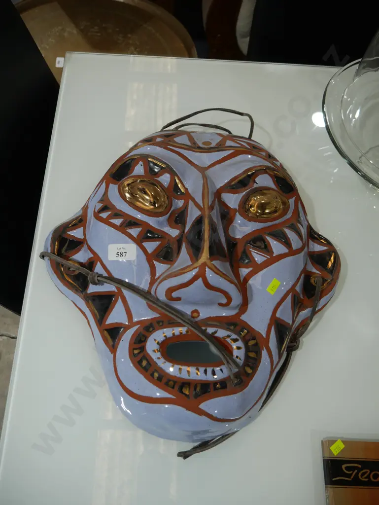 Bardi Ivory NZ studio pottery wall mask Image 1++