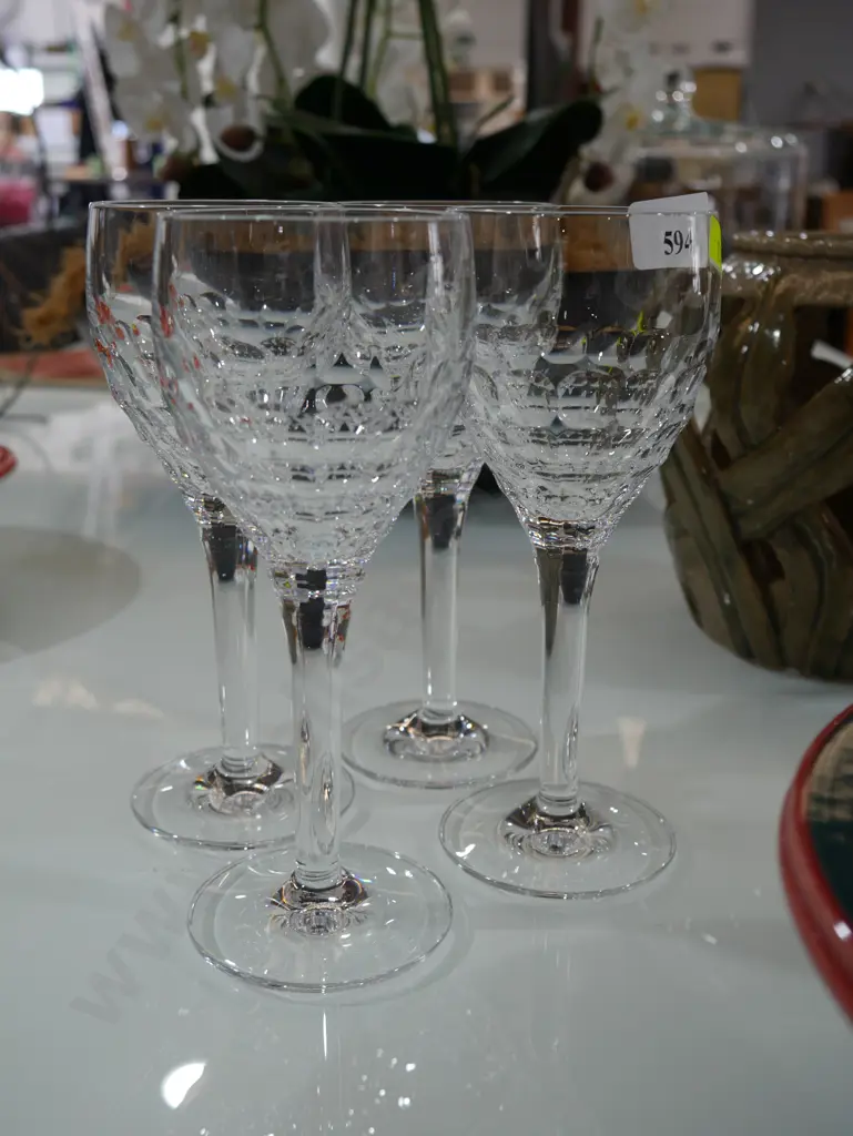 4 crystal stemmed Royal Doulton glasses Image 1++