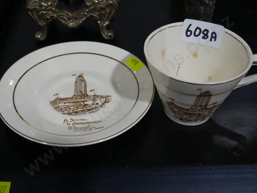 Centennial exhibition NZ 1940 commemorative cup and saucer Image 1++