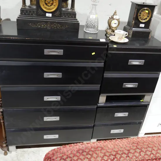 4 piece black bedroom suite