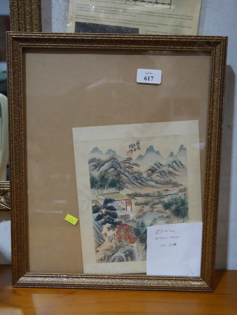 Chinese screen print on silk Image 1++