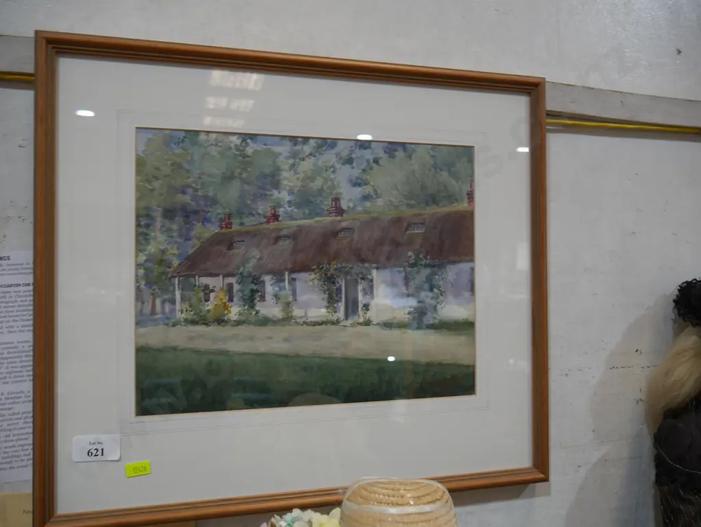 Edgar. M. Smith framed artwork Riccarton Cob house Image 1++