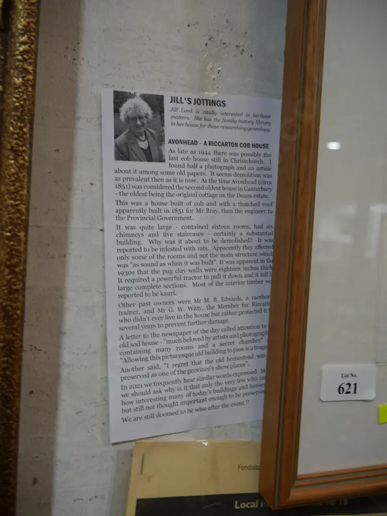 Edgar. M. Smith framed artwork Riccarton Cob house Image 1++