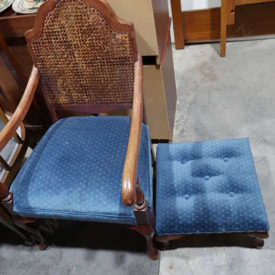 Elbow chair and footstool