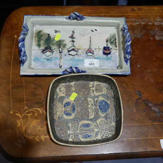 Pottery tray and dish