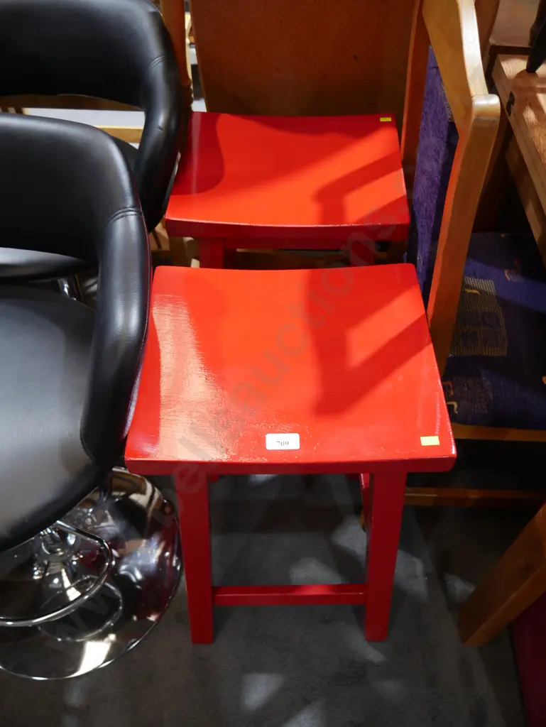 Two red bar stools Image 1++