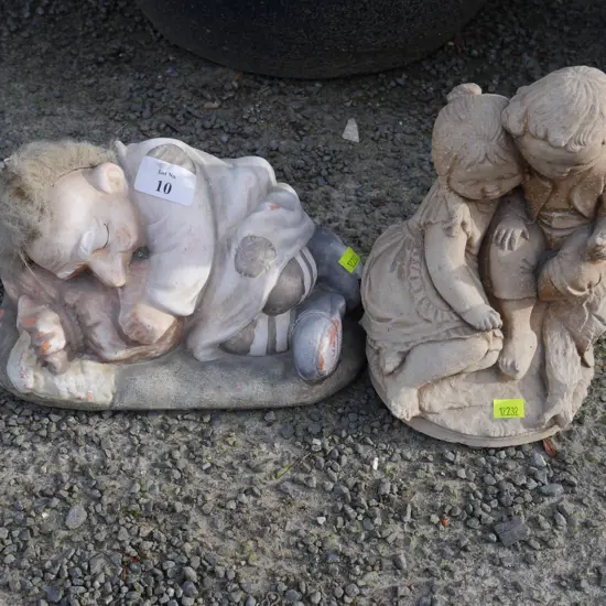 2 garden figurines