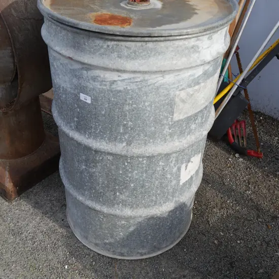 Metal drum and sacks