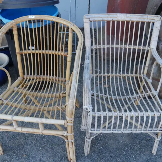 2 cane chairs