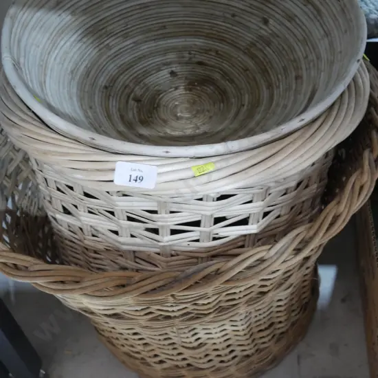 Assorted cane baskets