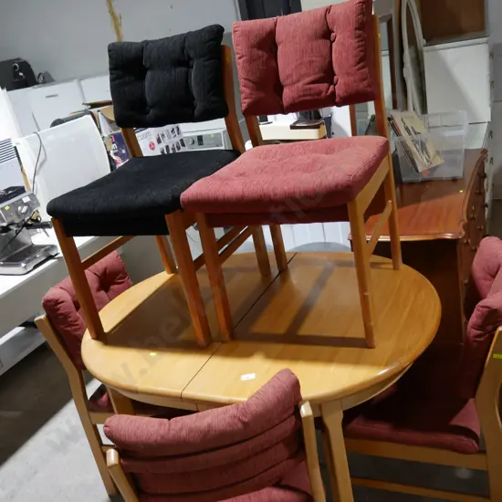 Dining table and five chairs