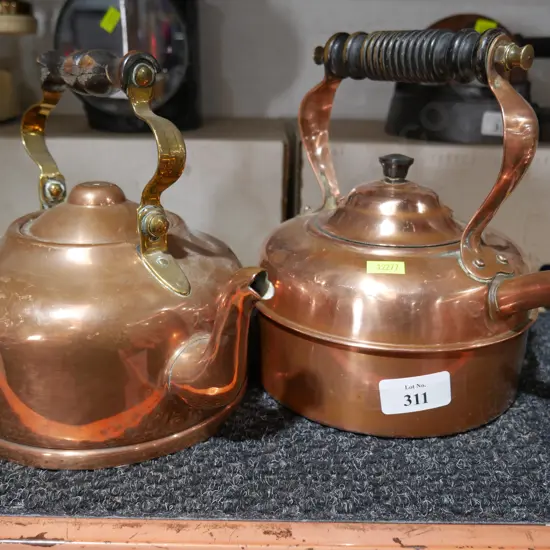 2 copper teapots