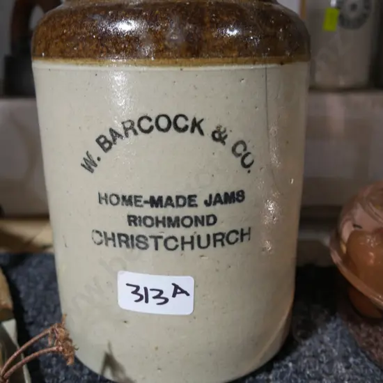Barcock Christchurch stoneware jam pot