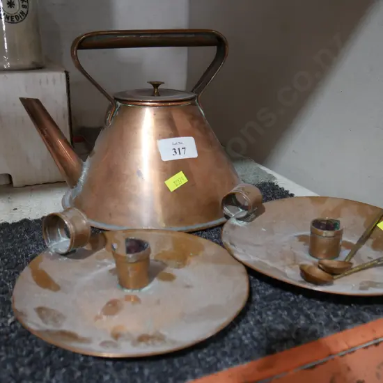 Copper teapot etc