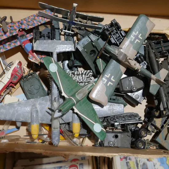 Box of toy planes