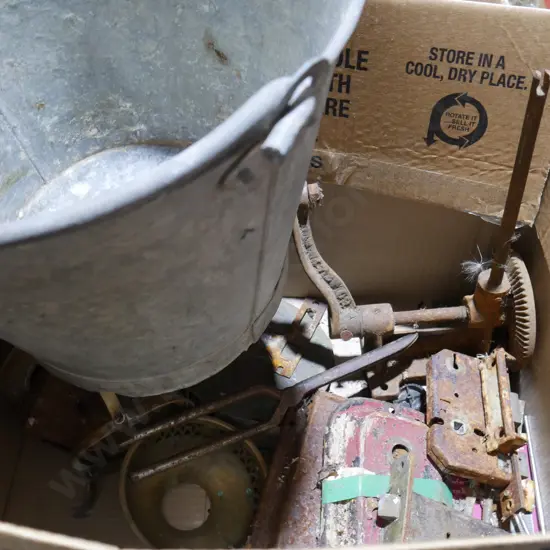 Metal bucket etc