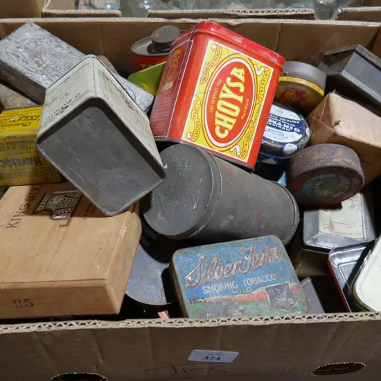 Vintage tobacco and other tins