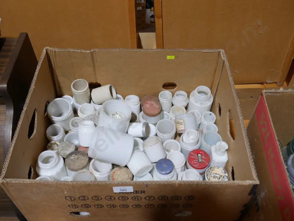 Milk glass household and cold cream pots Image 1++