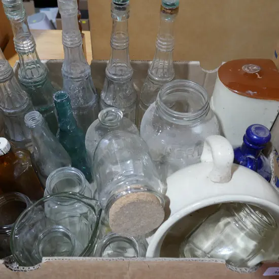 Older bottles, chamber pot etc