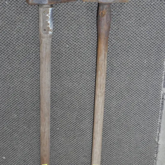 Log splitter and sledgehammer