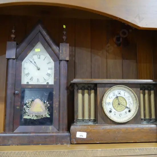 Two mantlev clocks