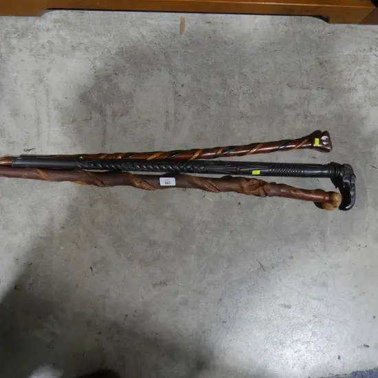 3 walking sticks