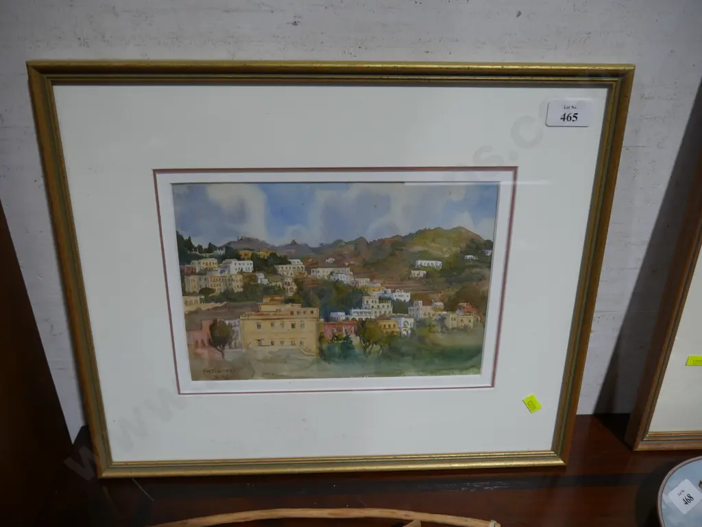 Framed watercolour signed Thomas Image 1++