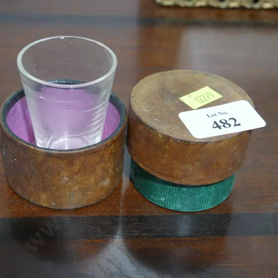 Medicine measure in wooden case