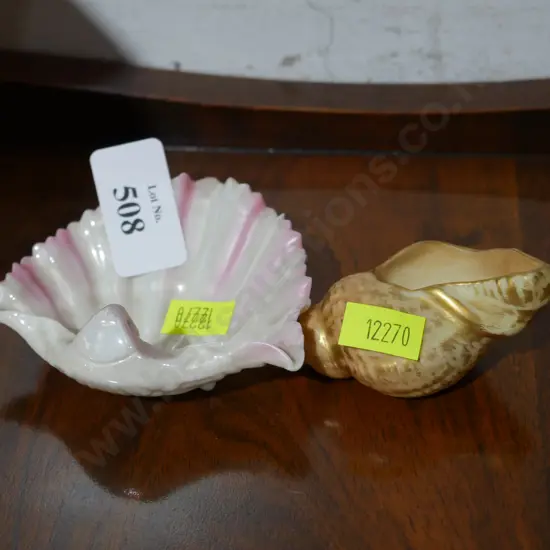 2 Royal Worcester shell dishes