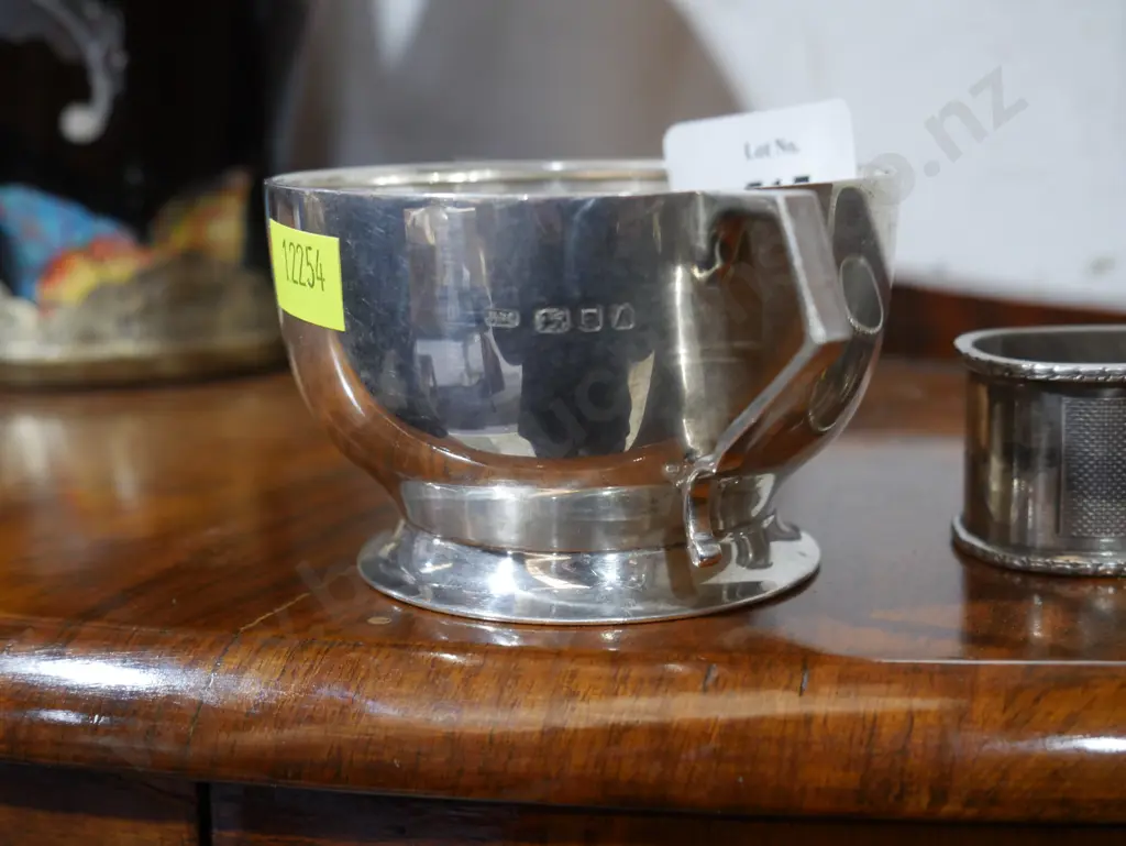 Sterling silver sugar bowl and serviette ring Image 1++