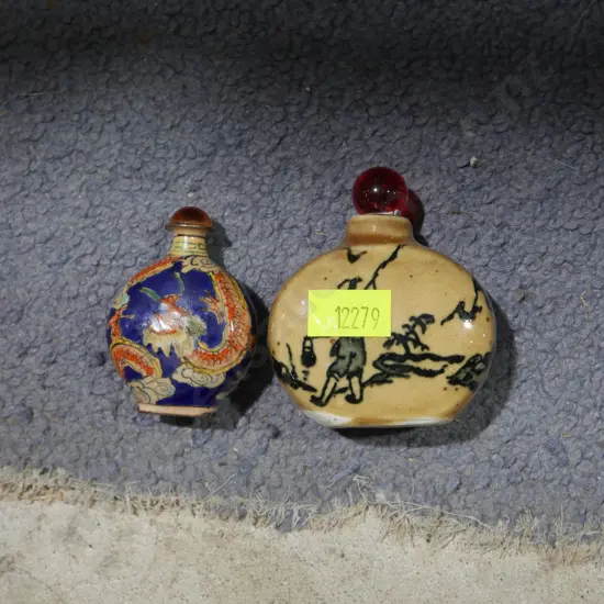 Two Oriental snuff bottles