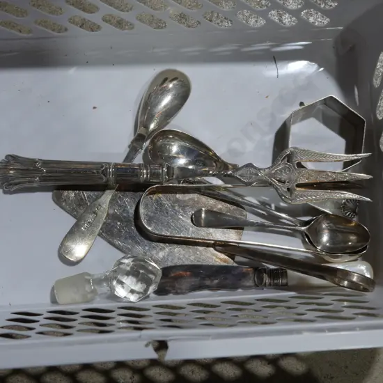 Sterling and plated cutlery etc