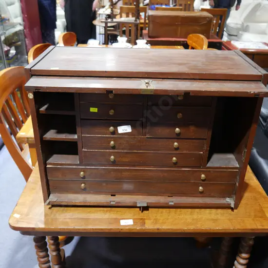 Multi draw table top storage cabinet