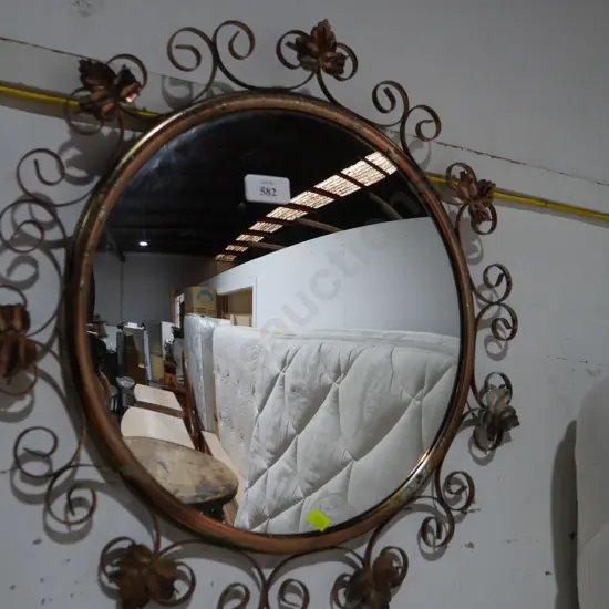 Wrought iron frame mirror