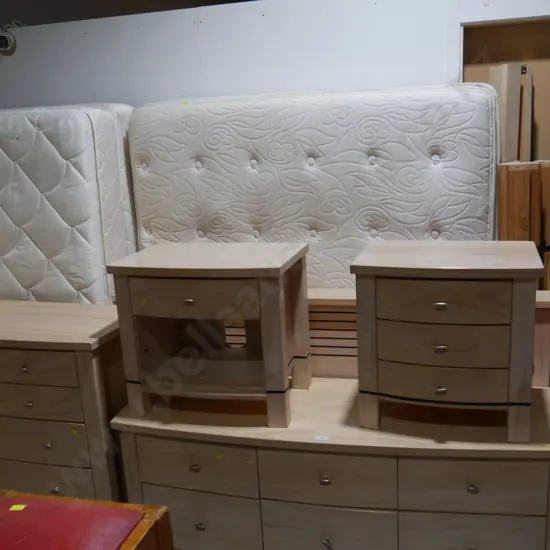 Five piece bedroom suite hydraulic TV stand in the footboard