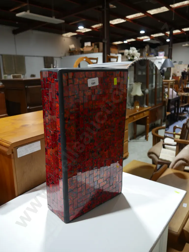 Red mosaic vase Image 1++