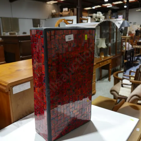 Red mosaic vase