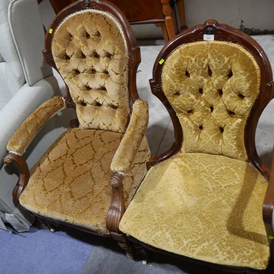 Deep button gents and ladies chair