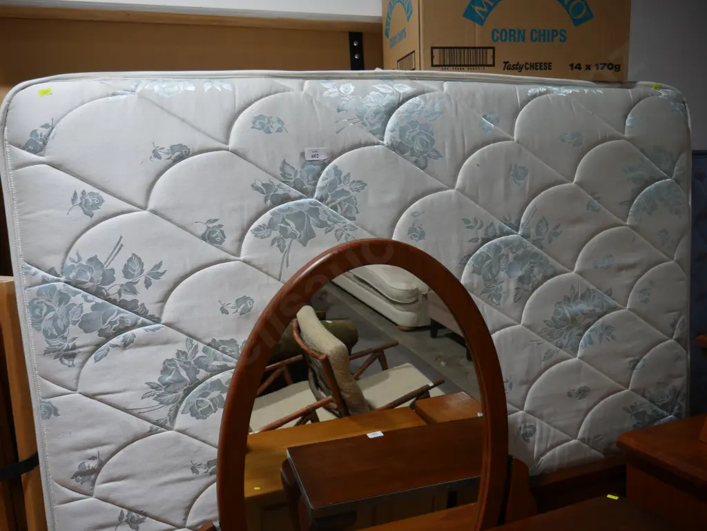 Queen base and mattress and headboard Image 1++