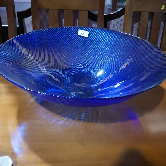 Blue glass bowl